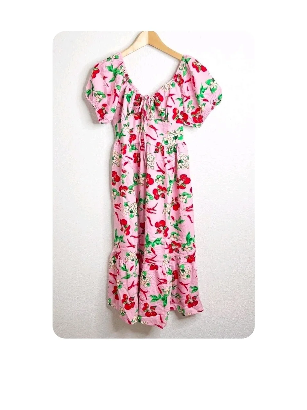 NWT Umgee Cherry Print Dress | Size Large | P2P 22, Cottagecore - Picture 1 of 3
